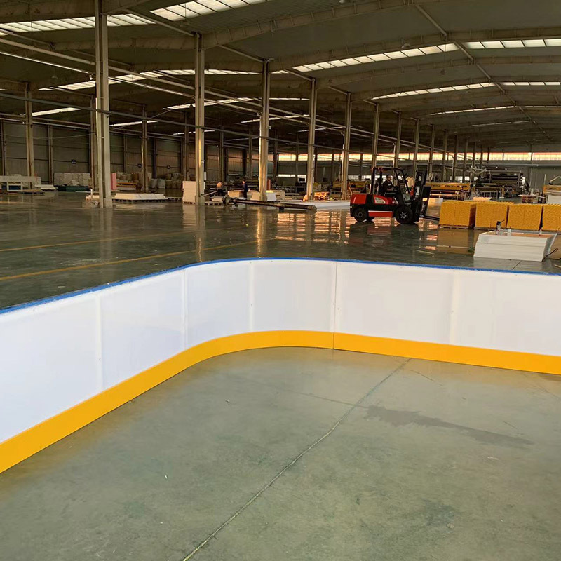 Custom HDPE Ice Rink Hockey Dasher Board Plastic Protection Fence Barrier Handrail Wholesaler