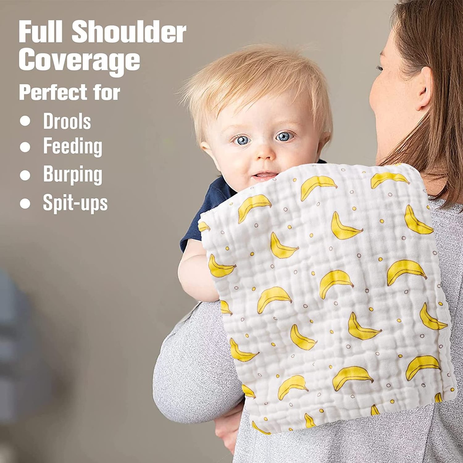 Muslin Burp cloth face towel oversized baby burp cloth 100% organic cotton 6-layer soft absorbent cotton burp cloth