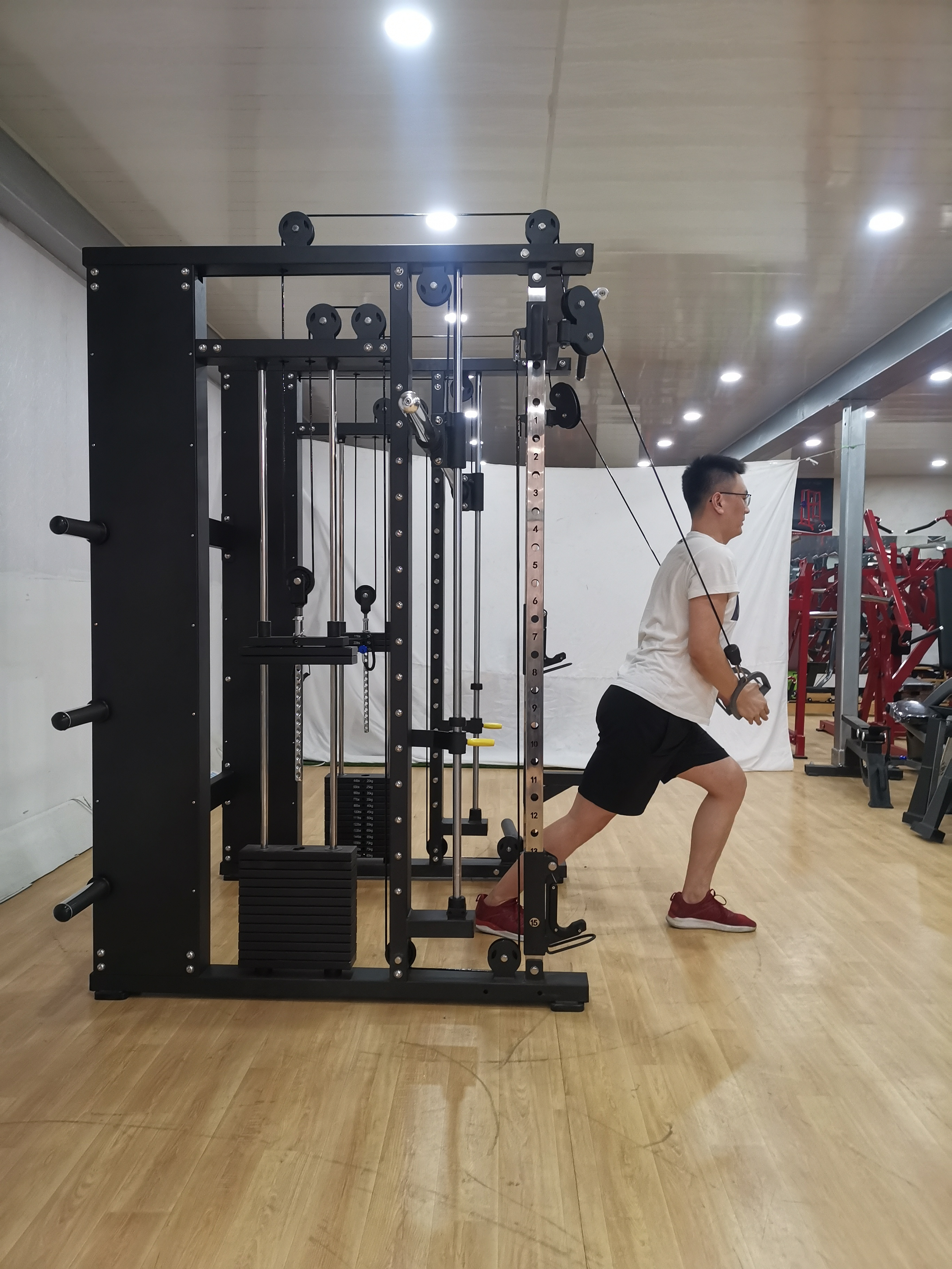 Manufacture Multi Functional Home Commercial Gym Use Cheap Power Tower Squat Rack Smith Machine