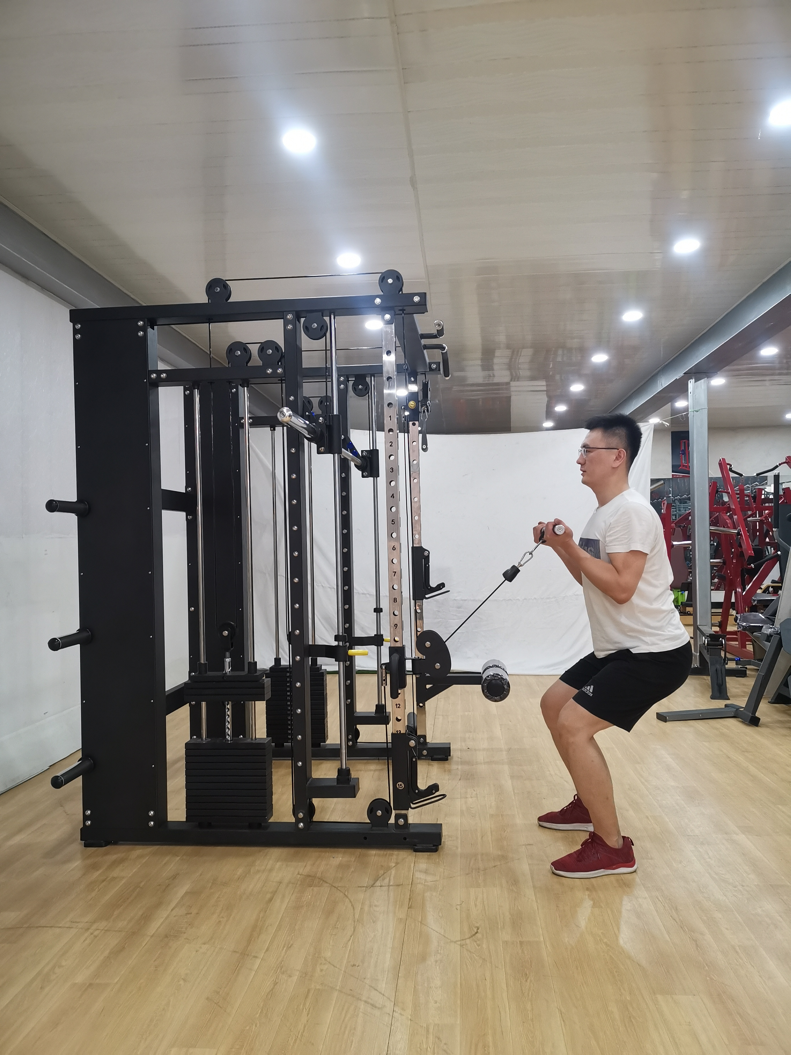 Manufacture Multi Functional Home Commercial Gym Use Cheap Power Tower Squat Rack Smith Machine