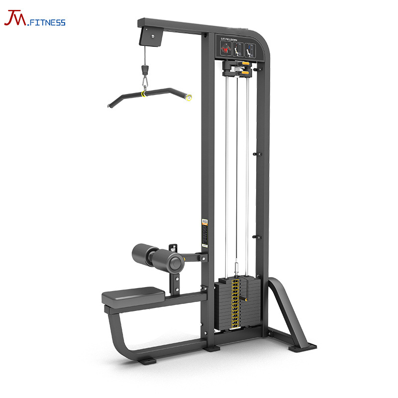 Professional sports fitness equipment pin loaded selected weight stack gym lat pulldown machine