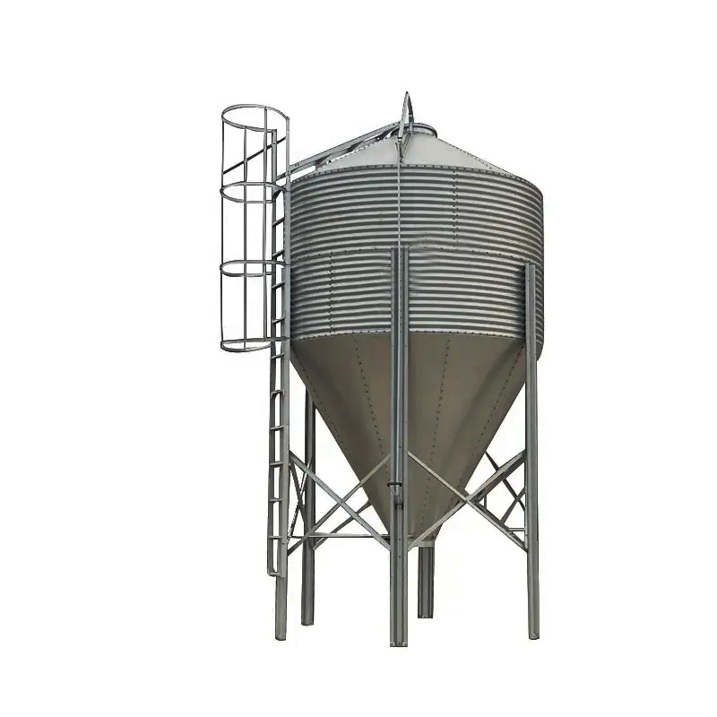 Feeding Tower of 3-30 tons feed storage bin for pig farm and chicken farm galvanized sheet material tower automation feed line