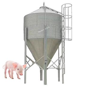 Feeding Tower of 3-30 tons feed storage bin for pig farm and chicken farm galvanized sheet material tower automation feed line