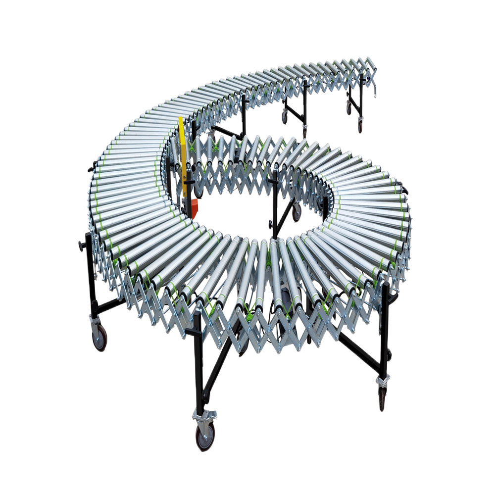 DZJX Flexible Gravity Expandable Conveyor With Protection Roller Telescopic Roller Belt Conveyor