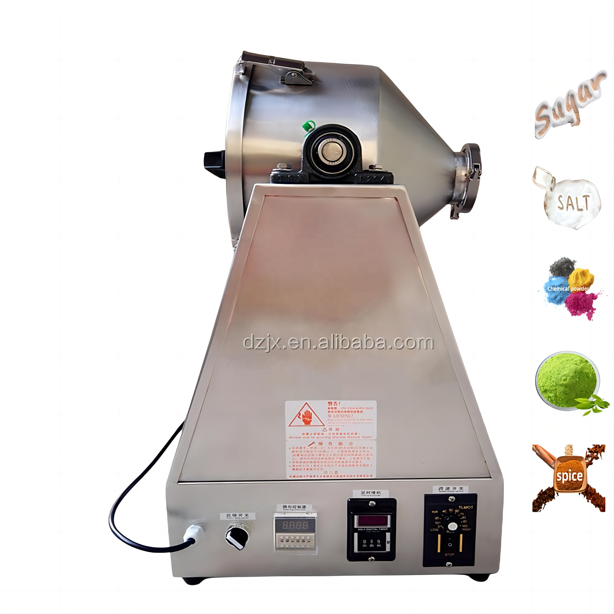 DZJX Granule Drum Mixing Rotary 200L Small Rotating Drum Mixer Double Cone Paddle Mixer With Safety Fence For Milk Powder