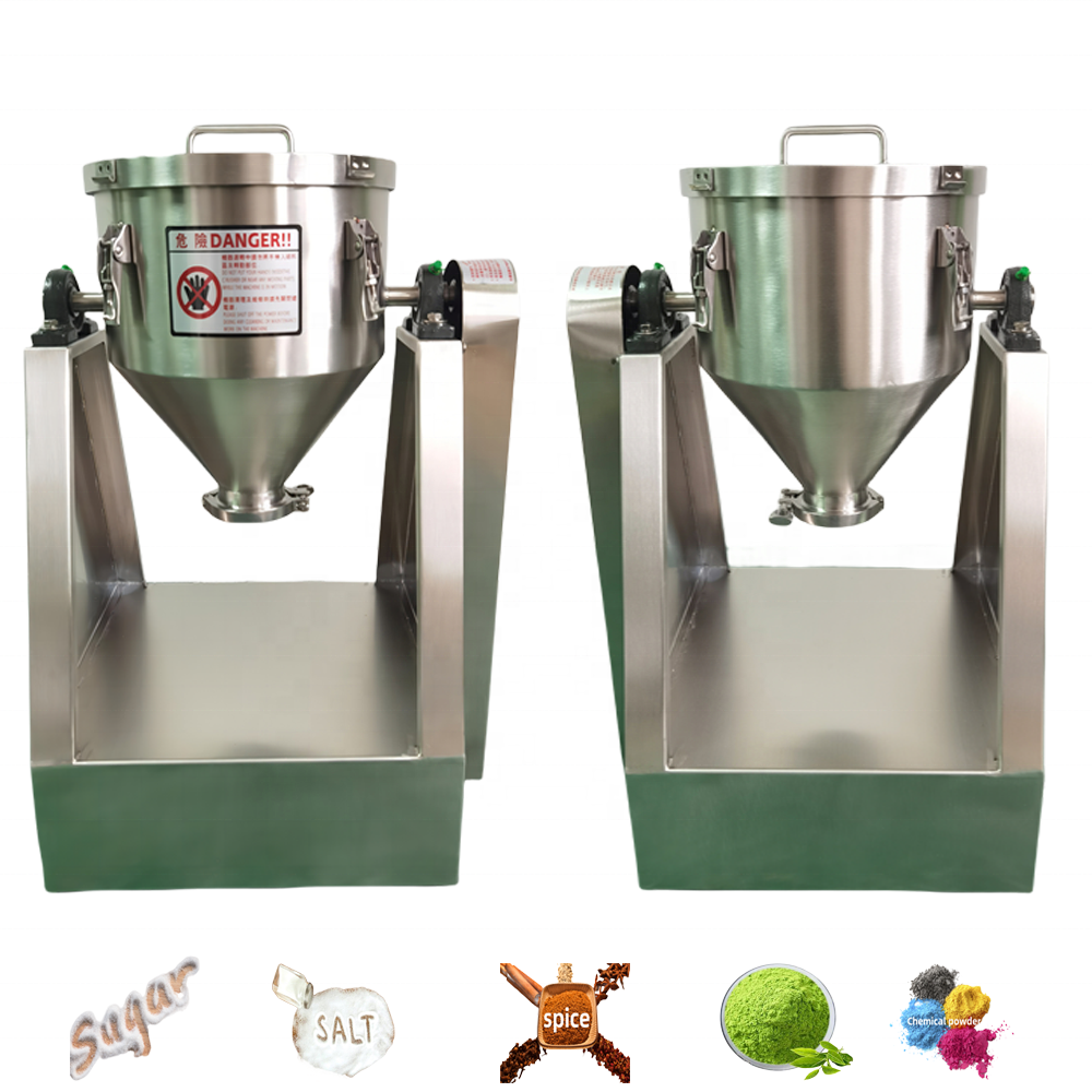 DZJX Granule Drum Mixing Rotary 200L Small Rotating Drum Mixer Double Cone Paddle Mixer With Safety Fence For Milk Powder