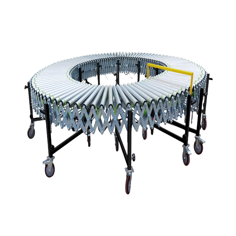 DZJX Flexible Gravity Expandable Conveyor With Protection Roller Telescopic Roller Belt Conveyor