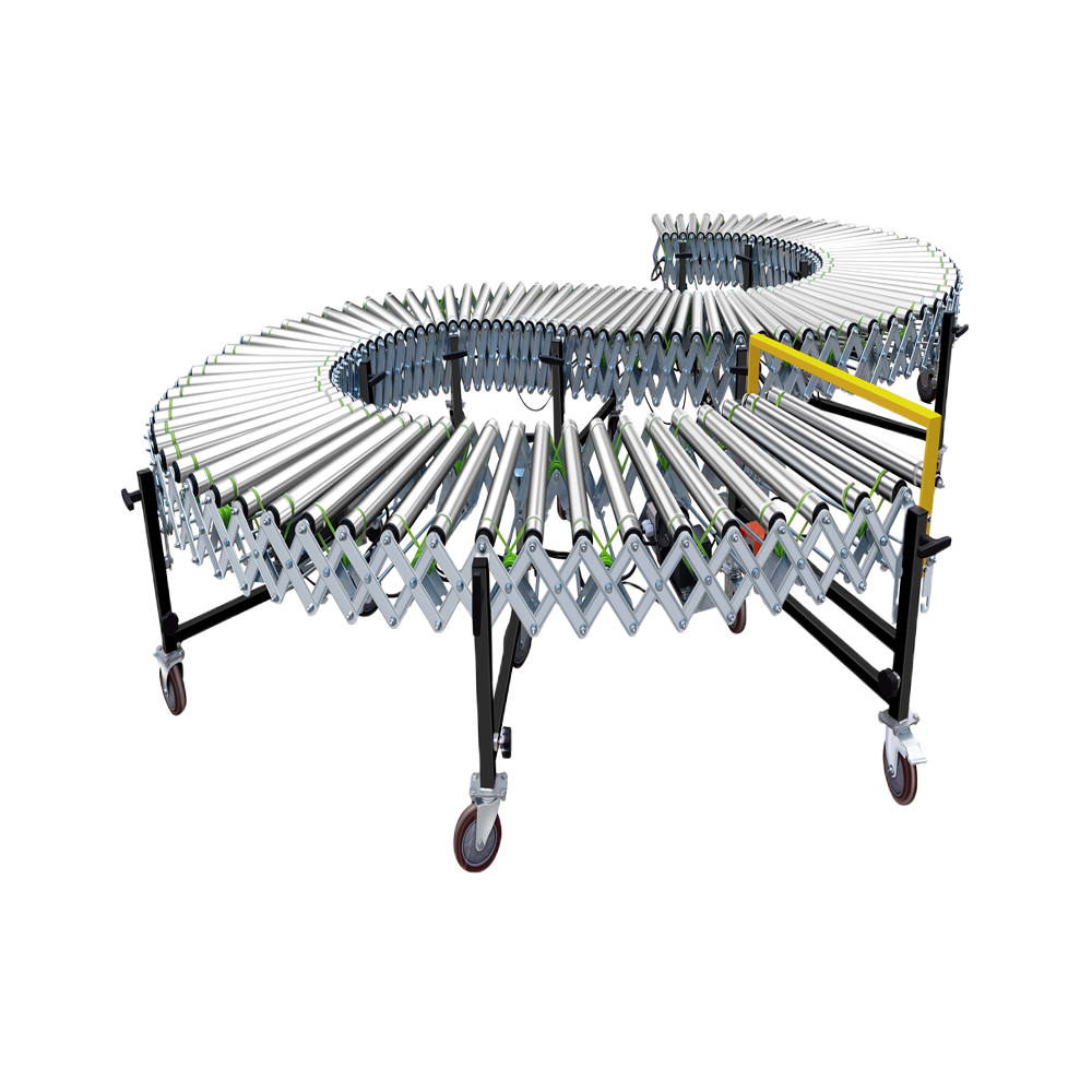 DZJX Flexible Gravity Expandable Conveyor With Protection Roller Telescopic Roller Belt Conveyor