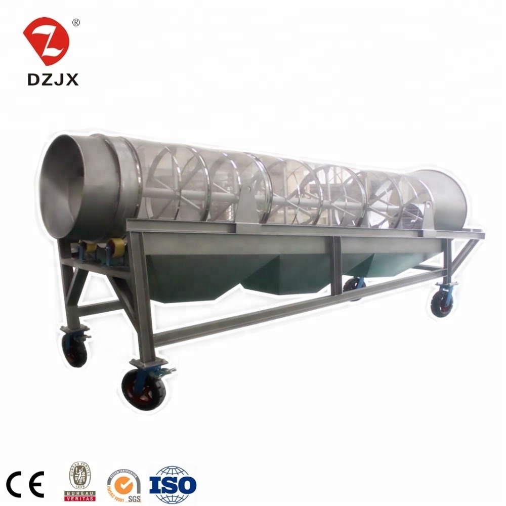 DZJX rotary screens sieve for compost/composteur rotatif vibrating screen sieving machine/mini trommel black solid fly drum