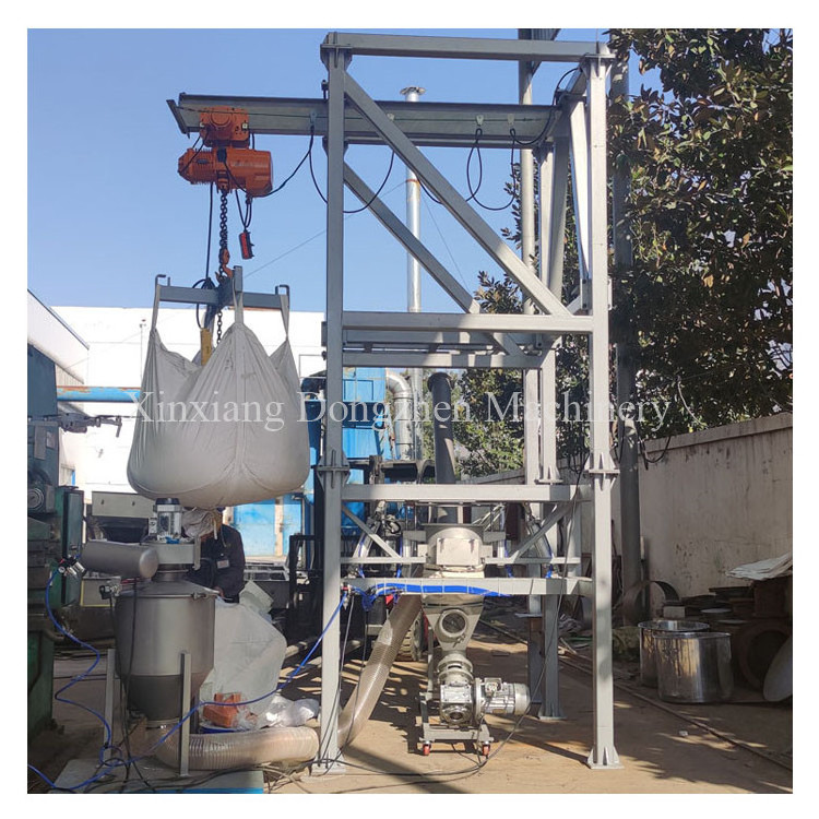 Jumbo Big Bag Dispenser Crystal Sugar Fertilizer Fine Powder Modular Bulk Bag Discharge Unloader Dust-Free Bulk Bag Unloading