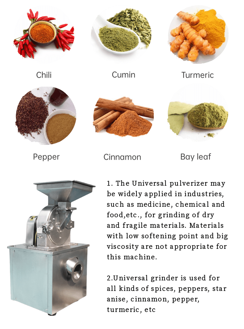 Dry Leaf Spice Sea Salt Brown Sugar Carob Seed Mustard Powder Grinder Grind Machine