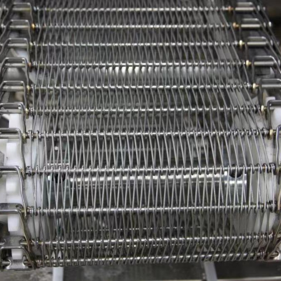 Food Grade 304/316 Stainless Steel Chain Link Spiral Wire Conveyor Mesh Belt For Food Transport Or Freezer / Drying