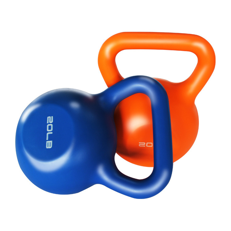 Custom 5 10 15lb pink plastic kettle bell grip handle workout competition weight sets cement kettlebells