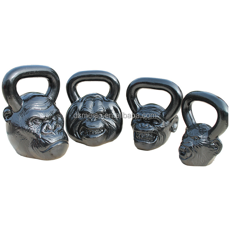 Gym Fitness Equipment Cast Iron Monkey Head Animal Gorilla Competition Kettlebell