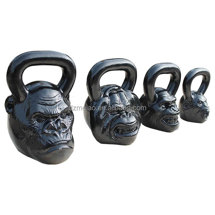 Gym Fitness Equipment Cast Iron Monkey Head Animal Gorilla Competition Kettlebell