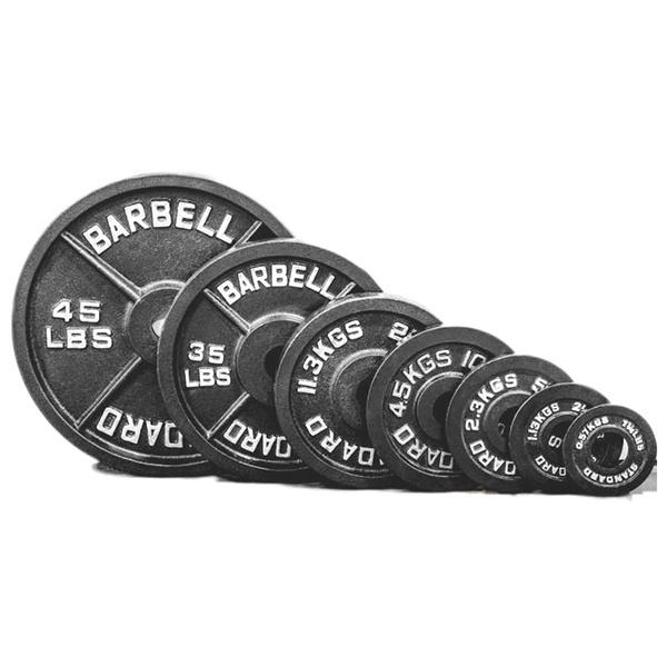 Weight lifting Standard barbell Plates cast iron standard weight plates 25lb 25kg bumper weight plates