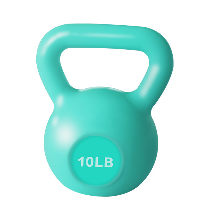 Custom 5 10 15lb pink plastic kettle bell grip handle workout competition weight sets cement kettlebells