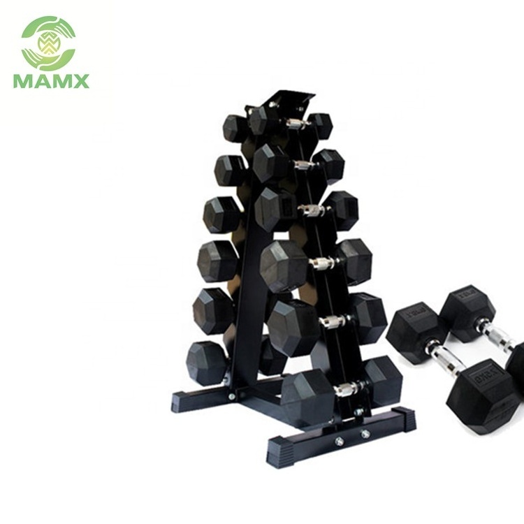 Wholesale 5kg Steel Rubber Coated Dumbbell For BodyBuilding Bodybuilding