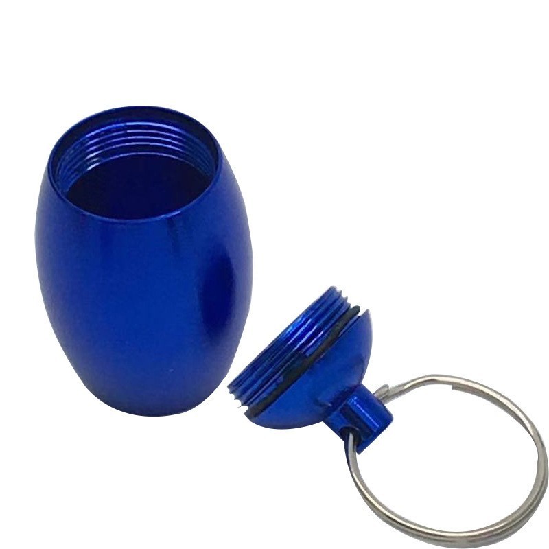 Oval Medicine Bottle Sealed keyring Cabin Medicine Can Egg shaped Key Chain Waterproof Hanger Ear Plug Storage Box key holders