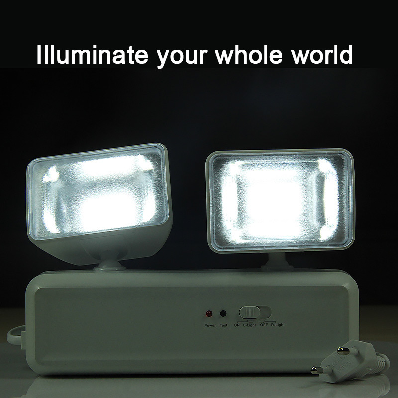 Wholesale Double Head Portable Rechargeable LED Smart Emergency Light for Home Luz De Emergencia Led