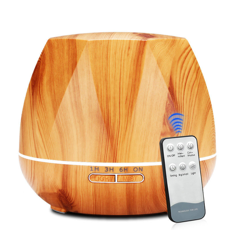 Wholesale Wood Remote Control 550ml Aroma Diffuser Machine Ultrasonic Air Humidifier with LED Lights Diffuseur De Parfum