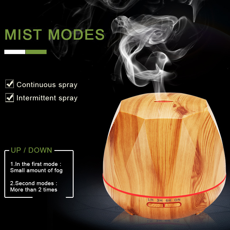 Wholesale Wood Remote Control 550ml Aroma Diffuser Machine Ultrasonic Air Humidifier with LED Lights Diffuseur De Parfum