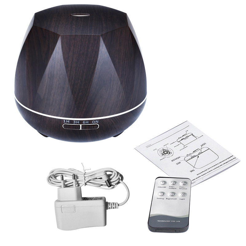 Wholesale Wood Remote Control 550ml Aroma Diffuser Machine Ultrasonic Air Humidifier with LED Lights Diffuseur De Parfum