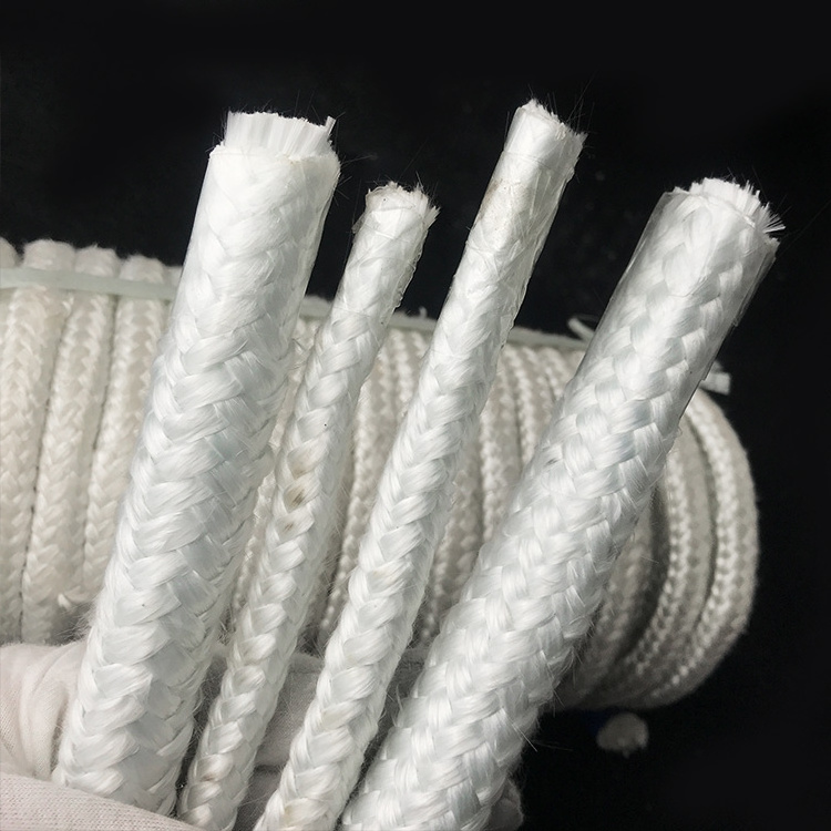 Glass Fiber Knitted Flat Rope High Silica Fiberglass Ropes