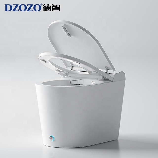 New automatic flush commode round smart toilet intelligent bathroom one piece wc smart toilets