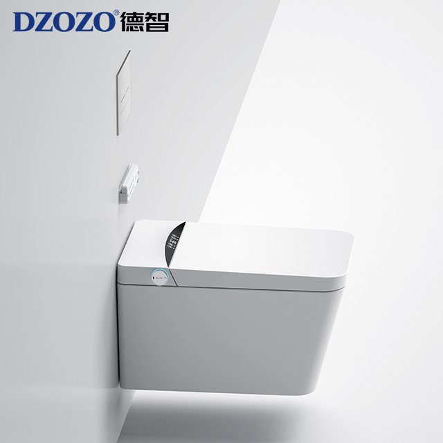 Automatic Clean Bowl Luxury Bathroom Set One Piece Wall Mounted Elongate Smart Coloured Bidet Toilet