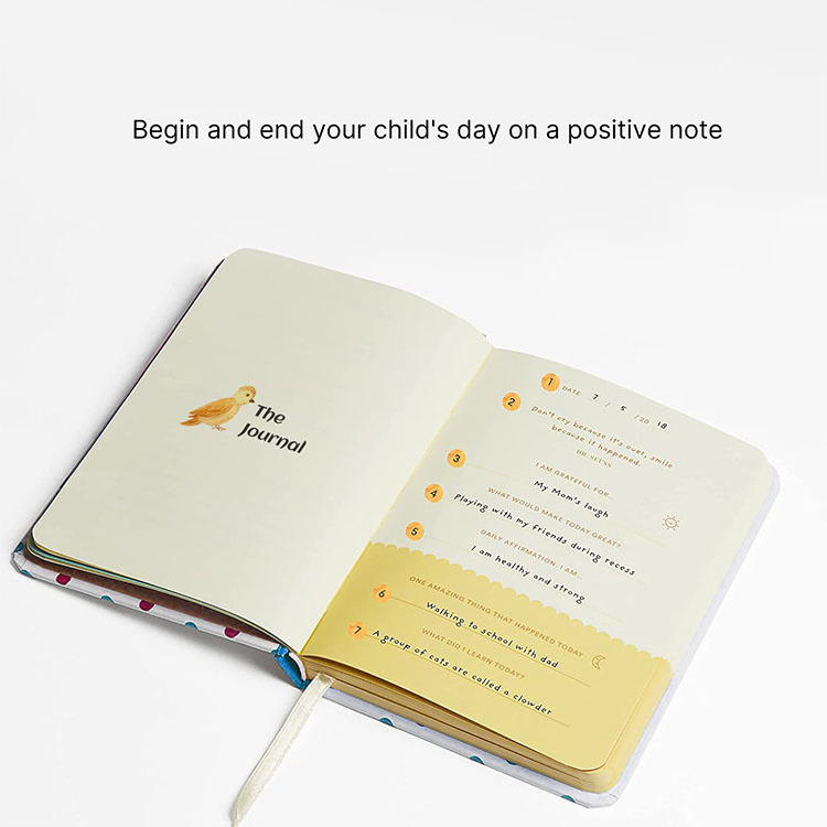 Custom Printing Hardcover Affirmation Journal Children's Simple Daily Guided Diary Notebook 5 Minute Gratitude Journal