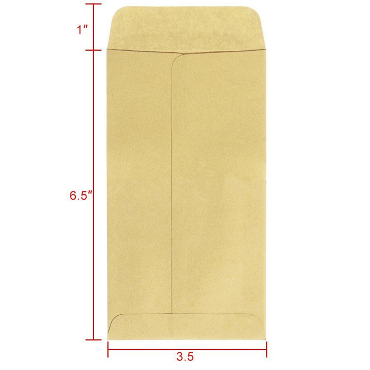 Brown Expanded Small Kraft Paper Seal Water Glue Envelope