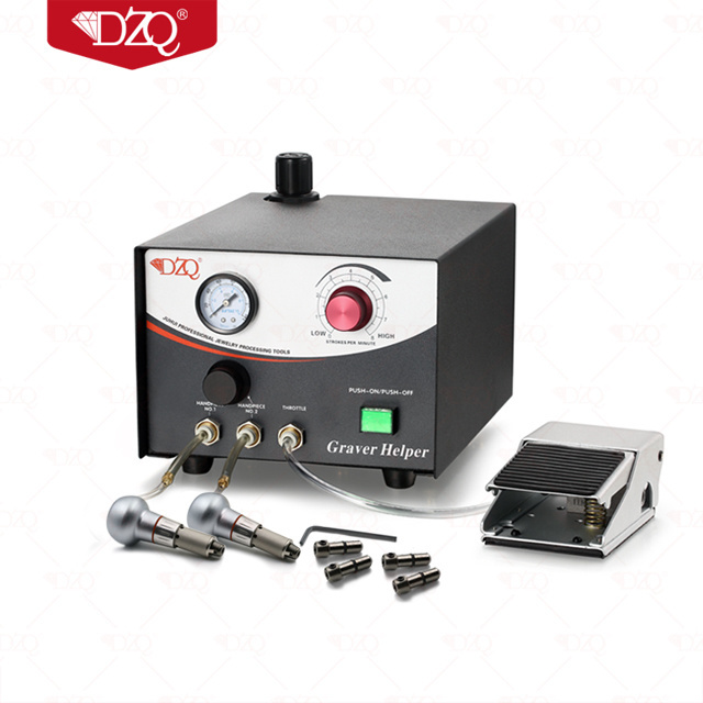 ZQ-10289C Hand engraving machine graver set with 2 handpieces,jewelry Engraving Machine Double Ended Jewelry Equipment Engraver