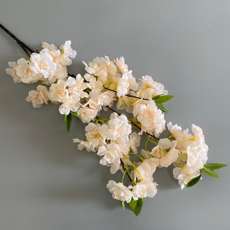 High Quality White Lilac Stems Blooms Flowers Decorative Silk Artificial Cherry Blossom Branches for Wedding Party