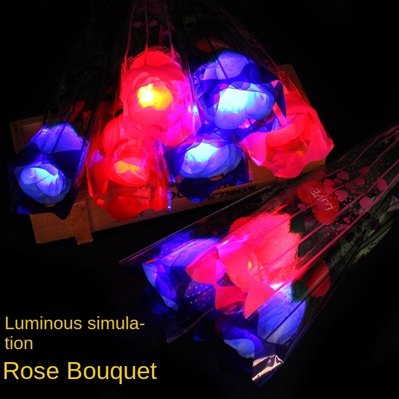 LED Lights Rose Flower Eternal Light Emitting Rose Valentine's Day Gift Christmas Party Decoration Home Decoration Wholesale