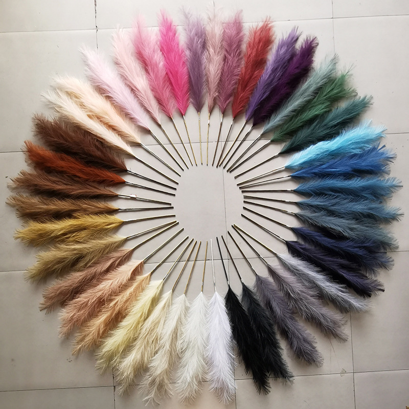 Faux Silk Plant White Black Blue Pink Craft Flower Large Long Tall Pampas Grass Artificial for Bathroom Wedding Decoration