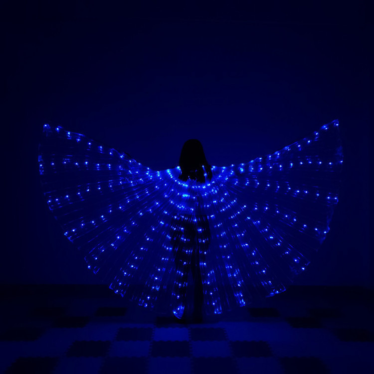 Kids Party Dress up Fairy Cosplay Luminous Brighter Rainbow Led Light Stage Halloween Wings Costume Dance Props Clothes