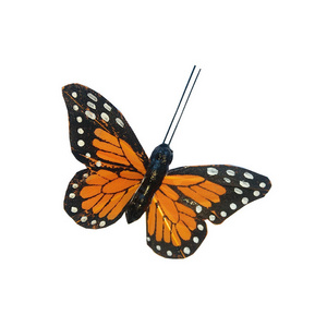 7.5 cm, 3" wide Artificial feather butterflies monarch other wedding Halloween decorations