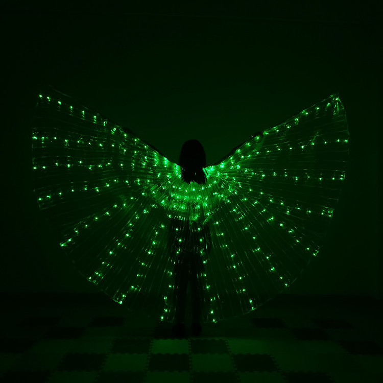 Kids Party Dress up Fairy Cosplay Luminous Brighter Rainbow Led Light Stage Halloween Wings Costume Dance Props Clothes