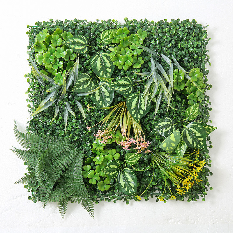 Faux Artificial Plant Fence Green Backdrop Plastic Grass Wall Panels for Decoration Outdoor 60*40cm 50*50cm Plastic Leaf 15 Days