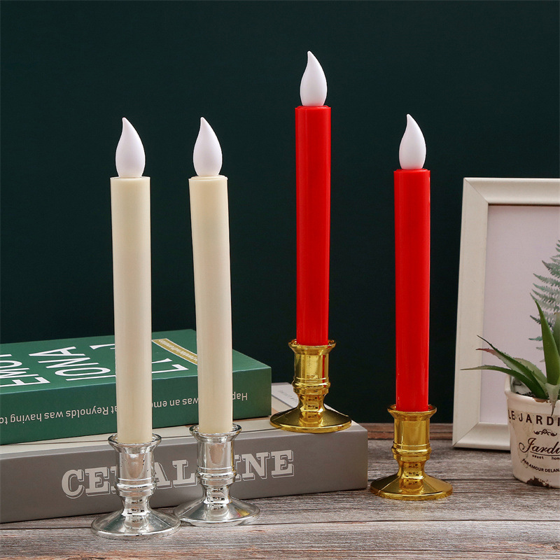 wedding electric flickering flameless battery operated decorative led taper candle with new flame