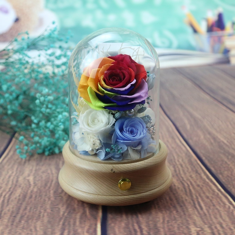 Complete Product Rose Eternal Long Lasting Valentine Mother's Day Preserved Decorative Flowers for Gift Present with Speaker