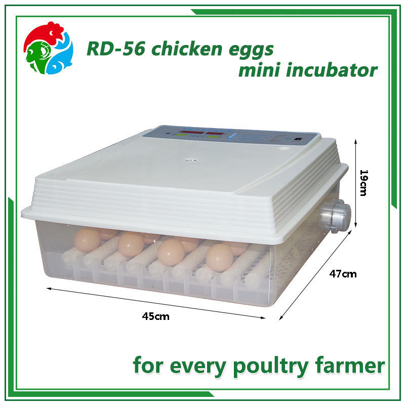 High hatching rate 56 eggs automatic mini chicken egg incubator/solar chicken egg incubator