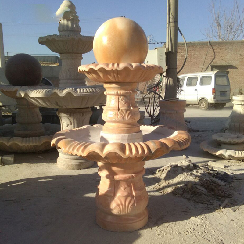 Customized Service White Marble Rolling Ball Granite Water Fountain Sale