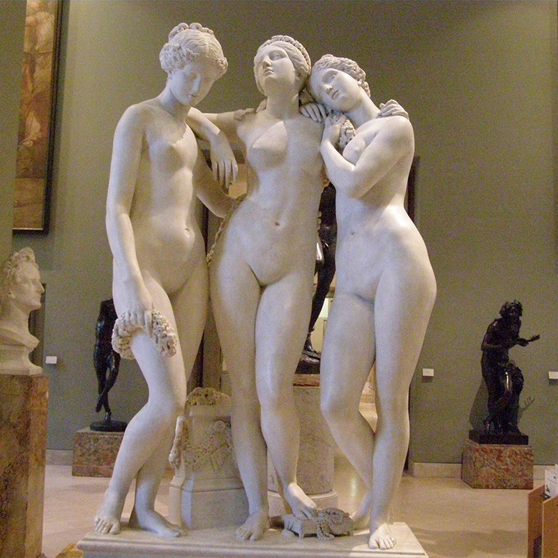 Outdoor decor garden life size  greek goddess the three graces marble statue