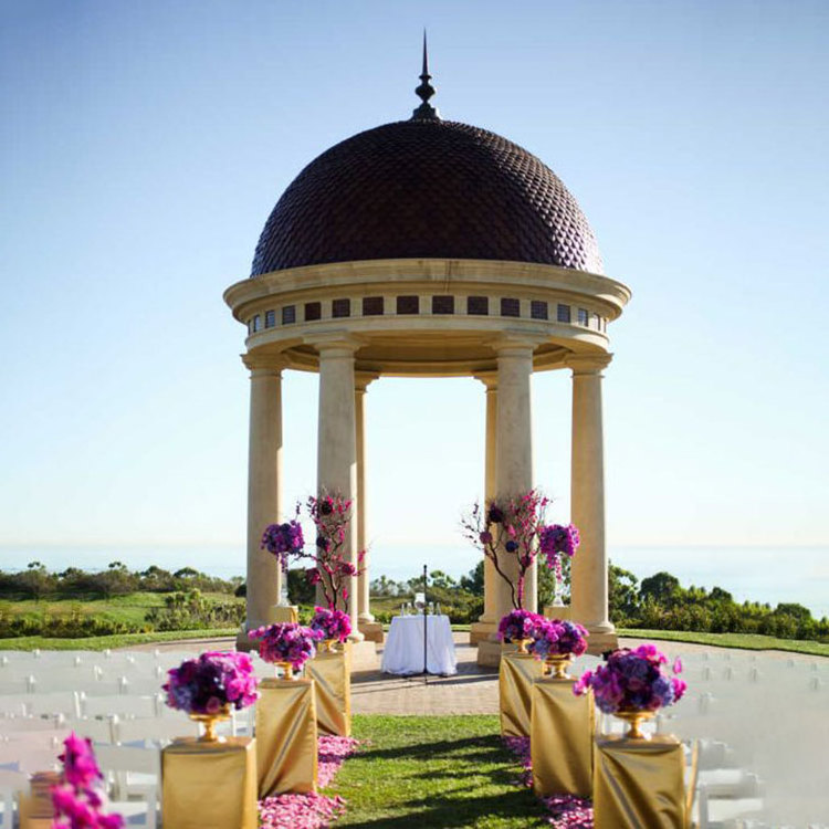 Hand Carved Outdoor Natural Stone Pavilion Garde Marble Stone Gazebo For Sale