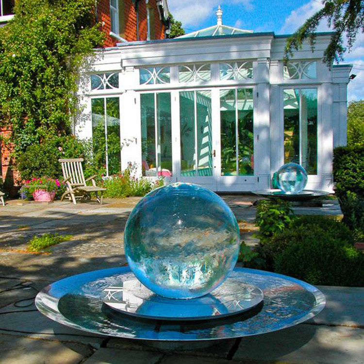 Customized stainless steel outdoor public landscape acrylic ball fountain fountain crystal ball