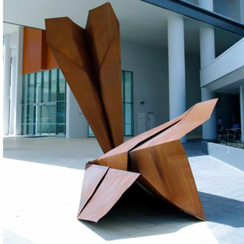 Customized stainless steel paper plane sculpture modern art decoration