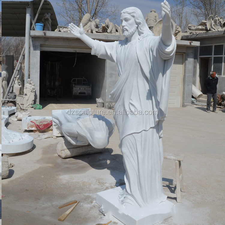 Church Classical Religious Catholic Christ Life Size White Marble Stone Jesus Statues Sculpture