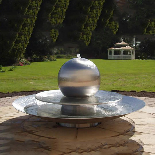 Customized Outdoor Garden Stainless Steel Water Fountain Large Globe Sphere Acrylic Crystal Ball Fountain